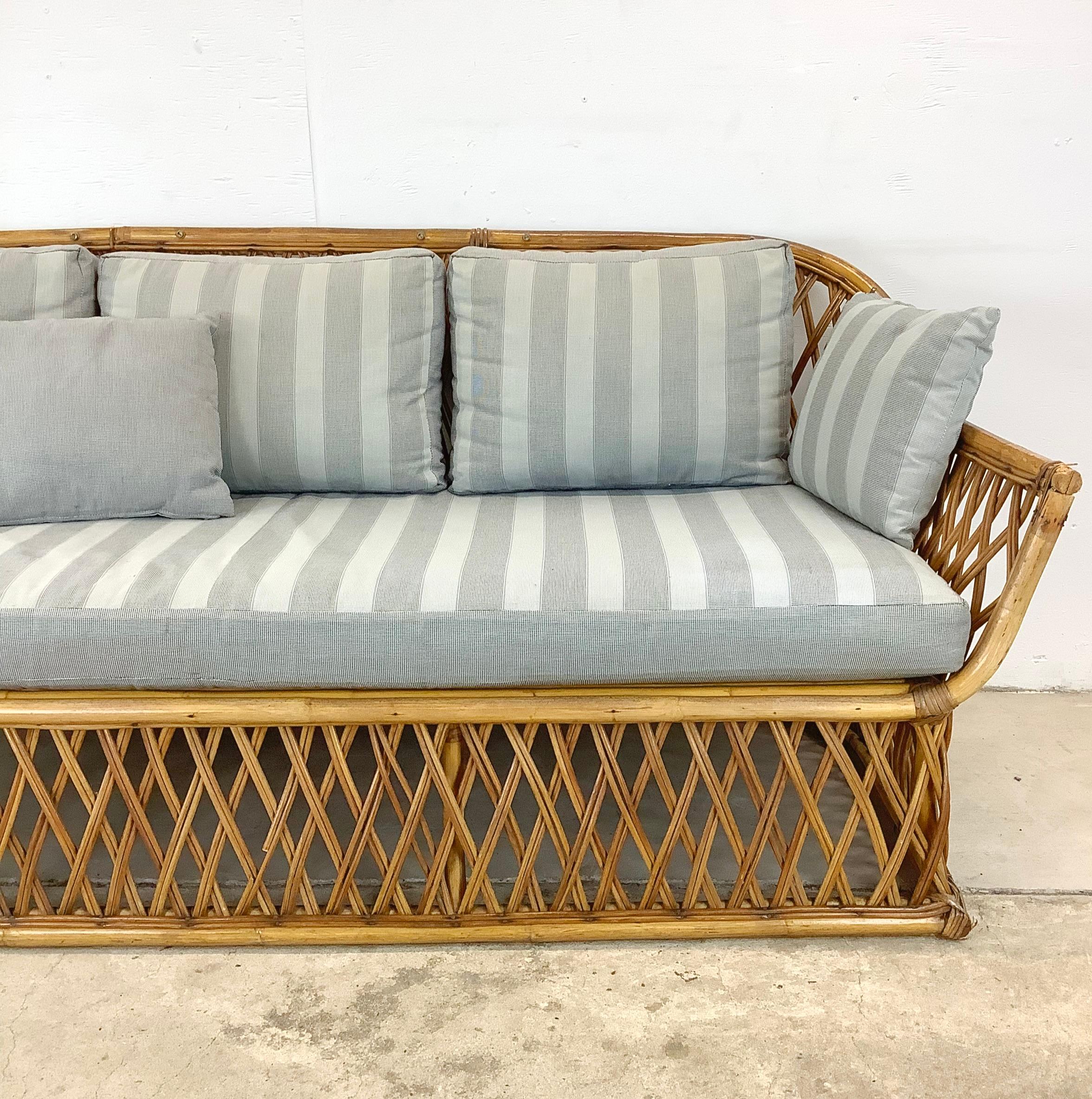 Other Vintage Coastal Split Reed Sofa after Ficks Reed For Sale