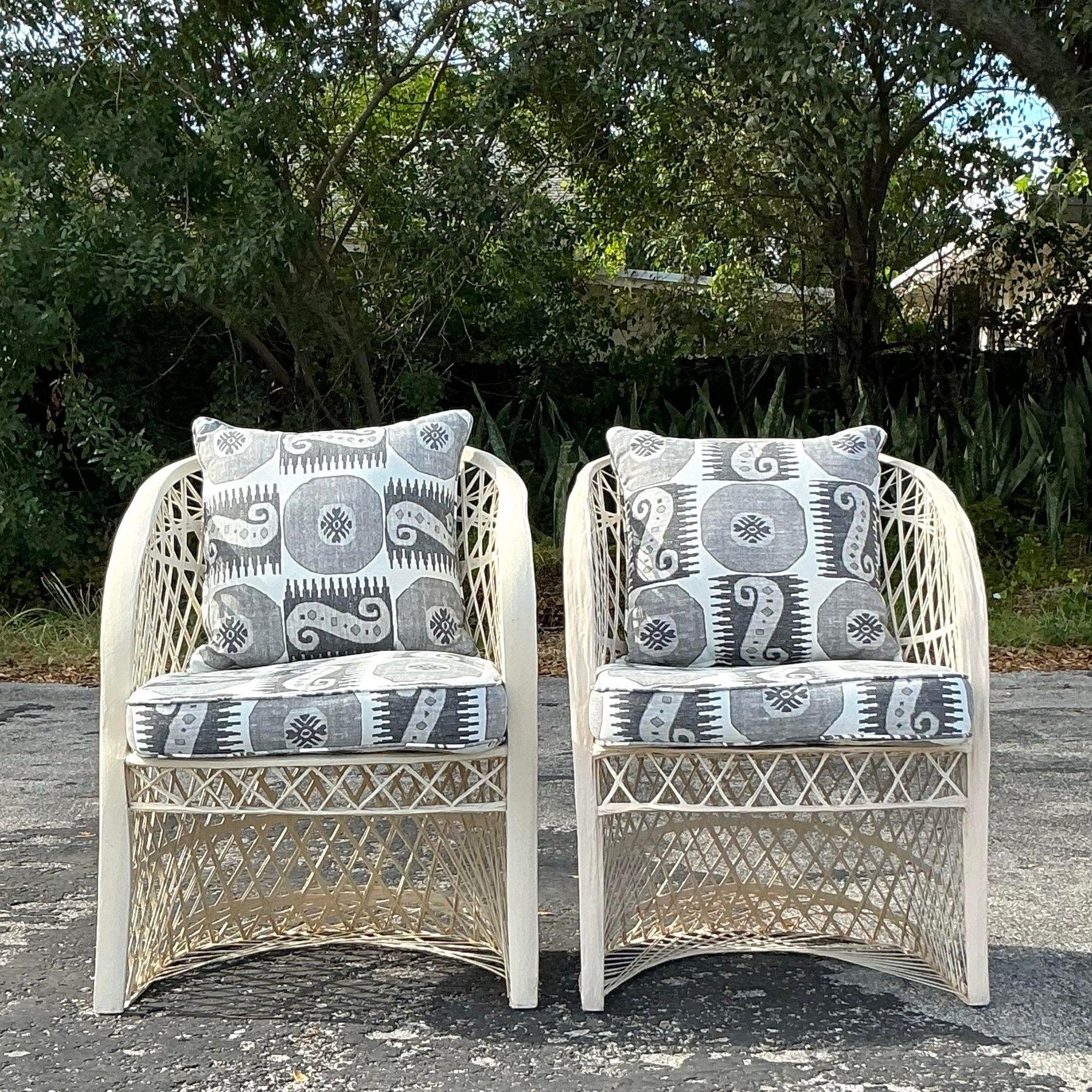 American Vintage Coastal Spun Fiberglass Lounge Chairs - a Pair For Sale