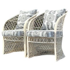 Vintage Coastal Spun Fiberglass Lounge Stühle - ein Paar