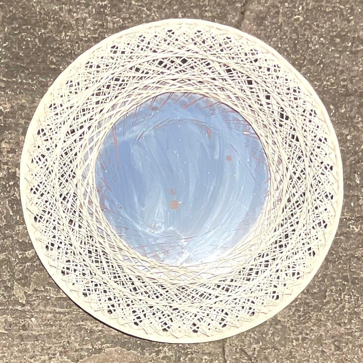 Miroir vintage en fibre de verre filée du côte d'après Russell Woodard Bon état - En vente à west palm beach, FL