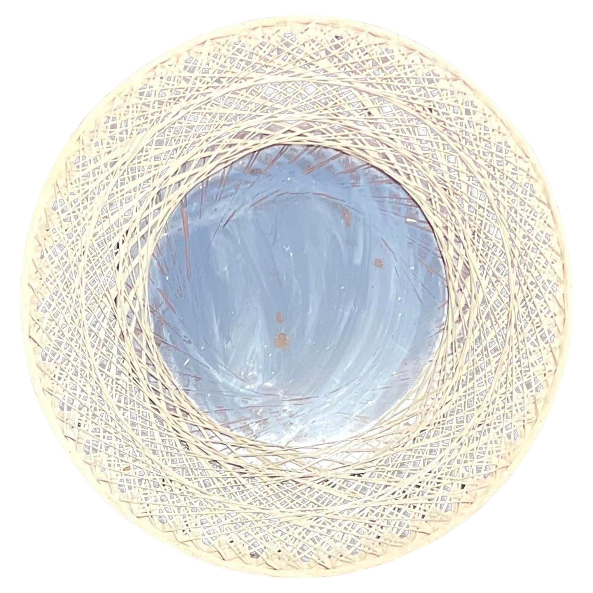 Vintage Coastal Spun Fiberglass Mirror After Russell Woodard