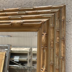 Vintage Coastal Stacked Bamboo Horizontal Mirror
