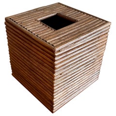 Vintage Coastal Stacked Rattan Tissue Box