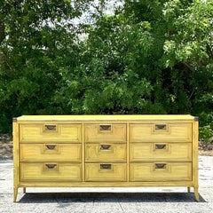 Vintage Coastal Stanley Cane Front Dresser