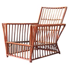 Vintage Coastal Stick Rattan-Loungesessel