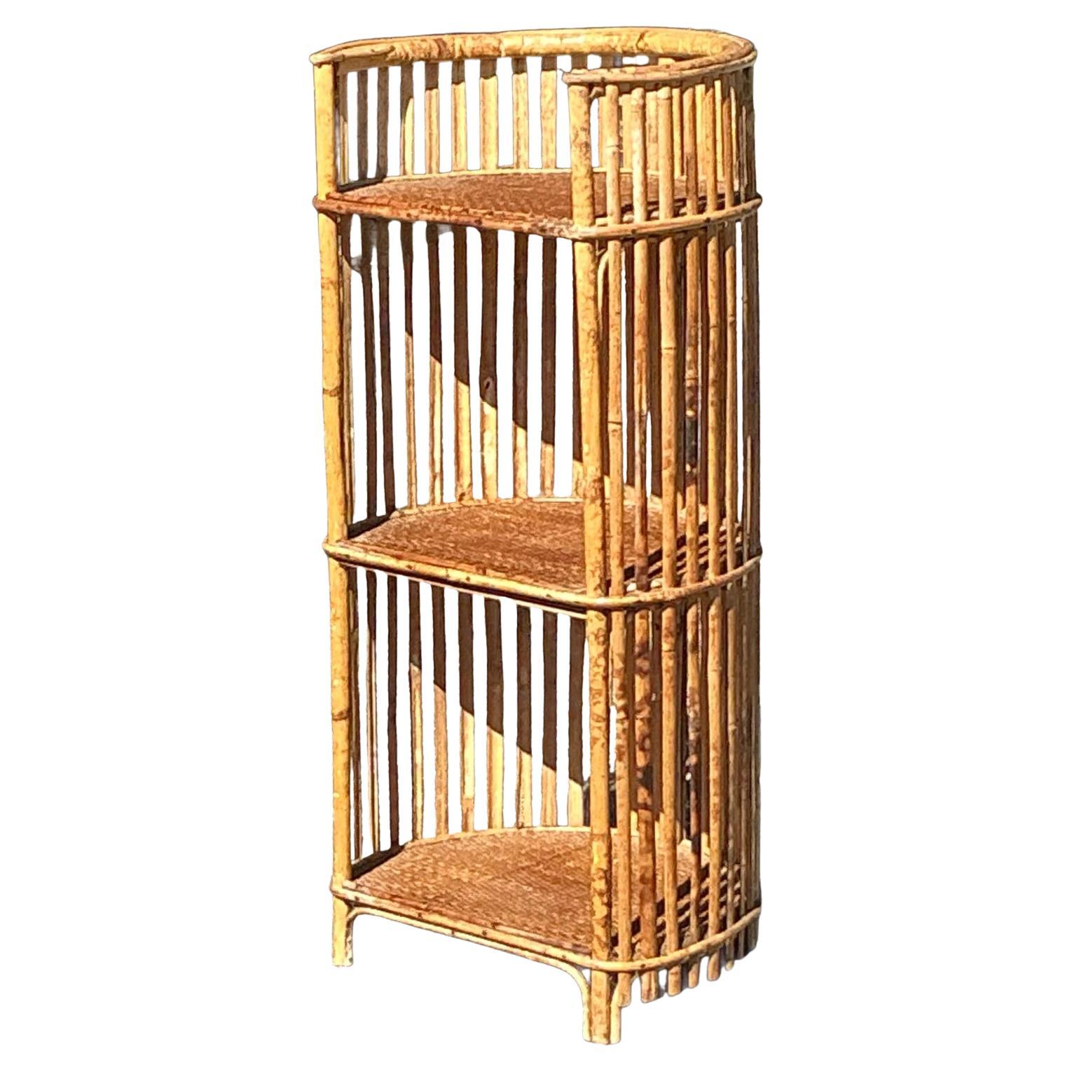 Etagere piccola in rattan a bastone Vintage By in vendita