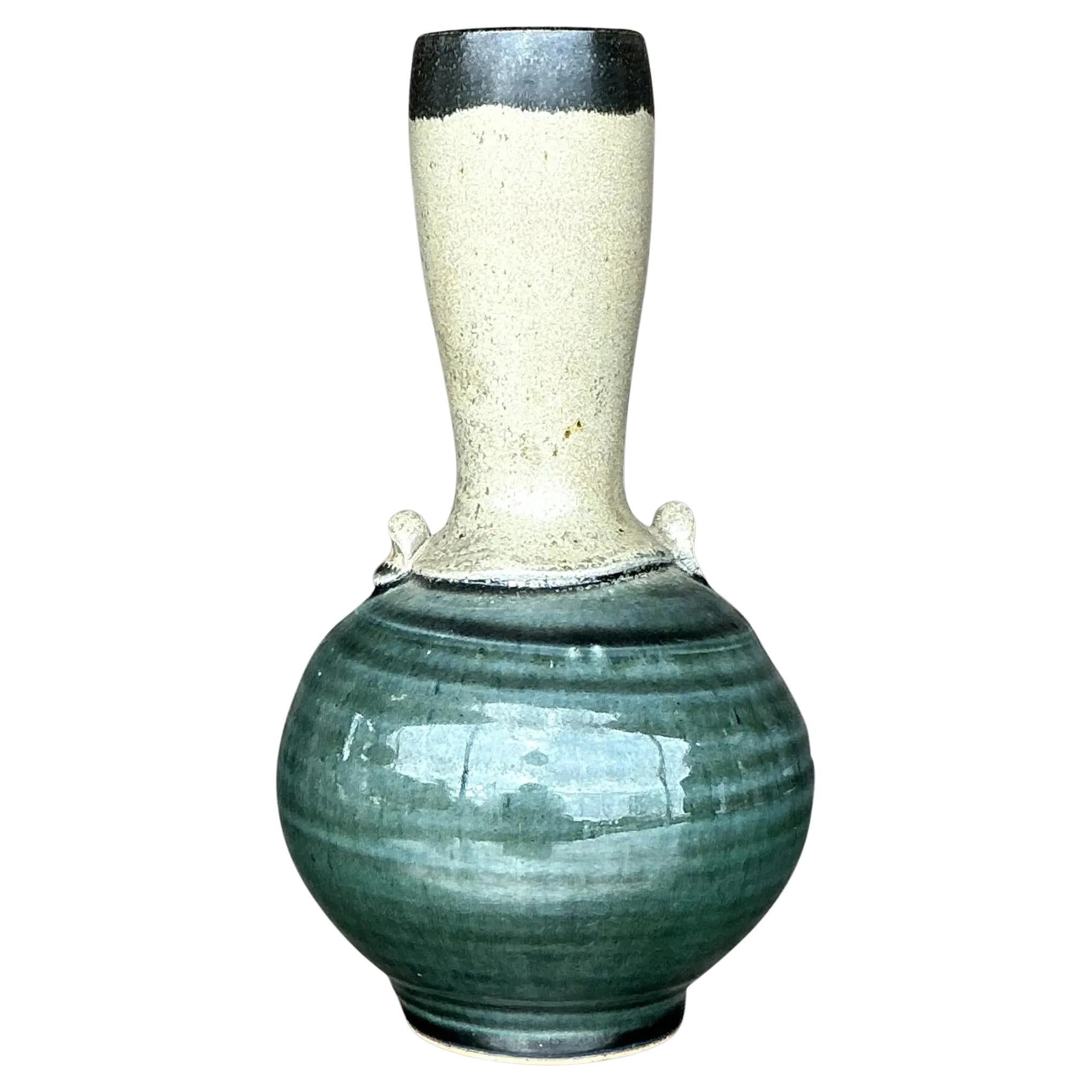 Vaso a collo lungo d'epoca dello Studio Pottery di Coastal in vendita