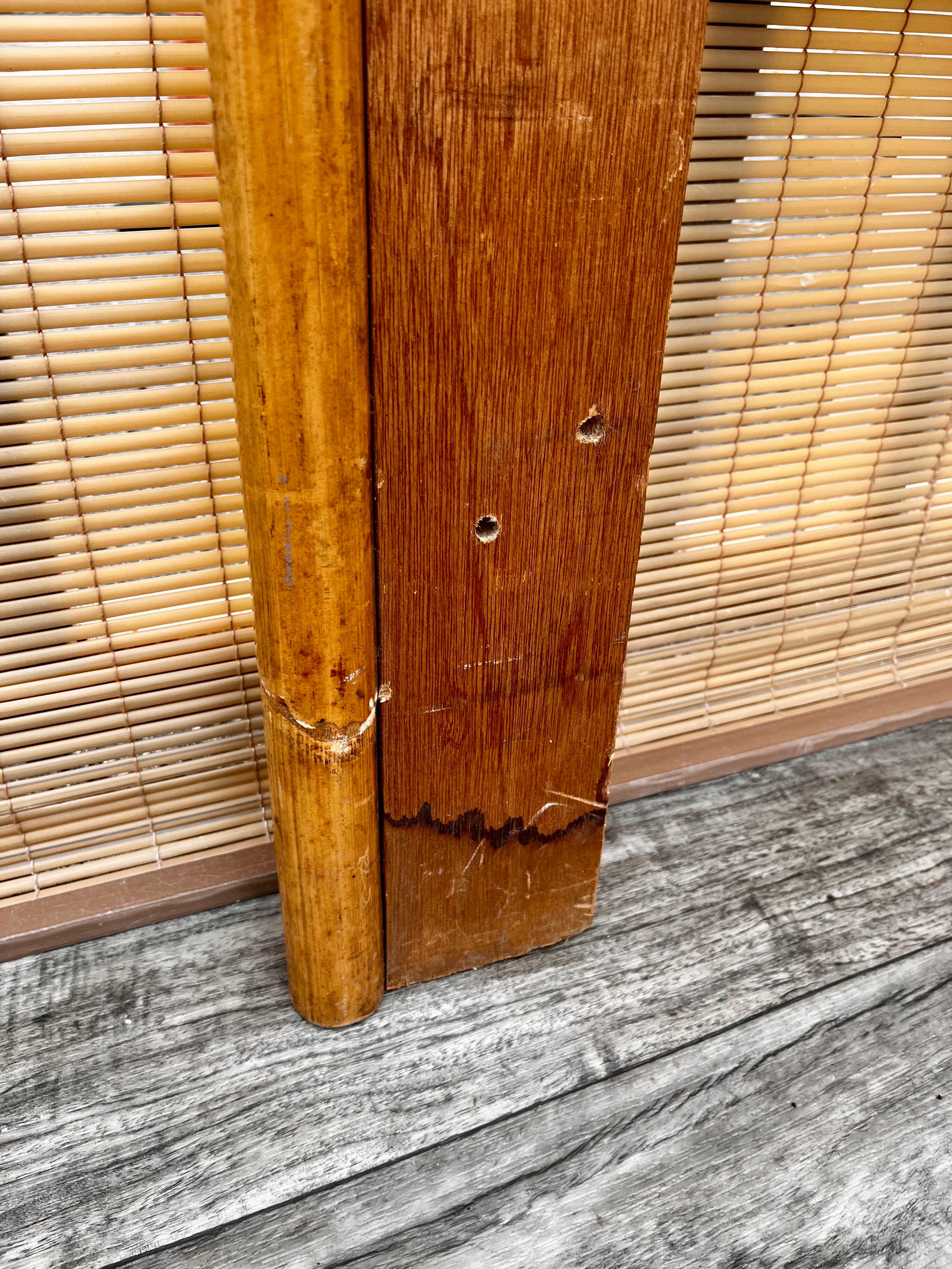 Vintage Coastal Style Arched Rattan Queen Headboard in the McGuire's Style 4