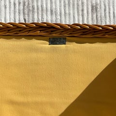 Pareja de tumbonas de ratán trenzado Bielecky Brothers con etiqueta Vintage Coastal