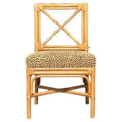 Vintage Coastal Target Back Rattan Chair