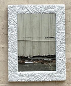 Vintage Coastal Tropical Plaster Frieze Mirror
