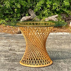 Vintage Coastal Twist Rattan Dining Table