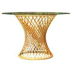 Vintage Coastal Twist Rattan Dining Table