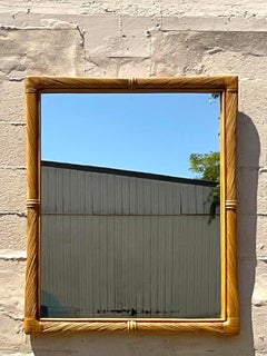 Vintage Coastal Twisted Pencil Reed Mirror