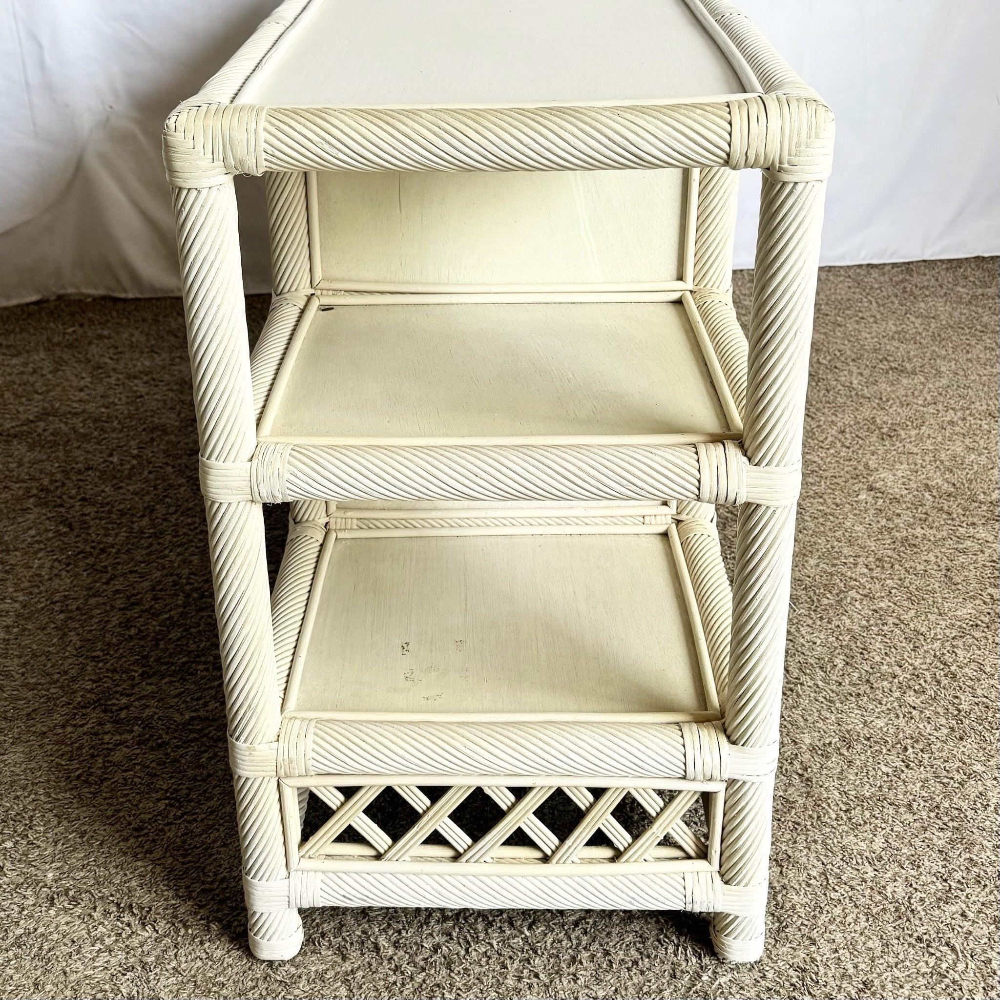 Vintage Coastal Twisted Reed and Rattan Credenza In Good Condition For Sale In Delray Beach, FL