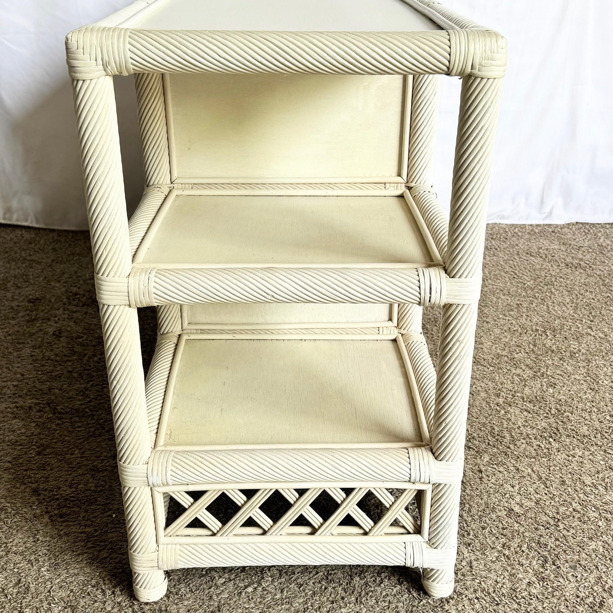 Vintage Coastal Twisted Reed and Rattan Credenza For Sale 3