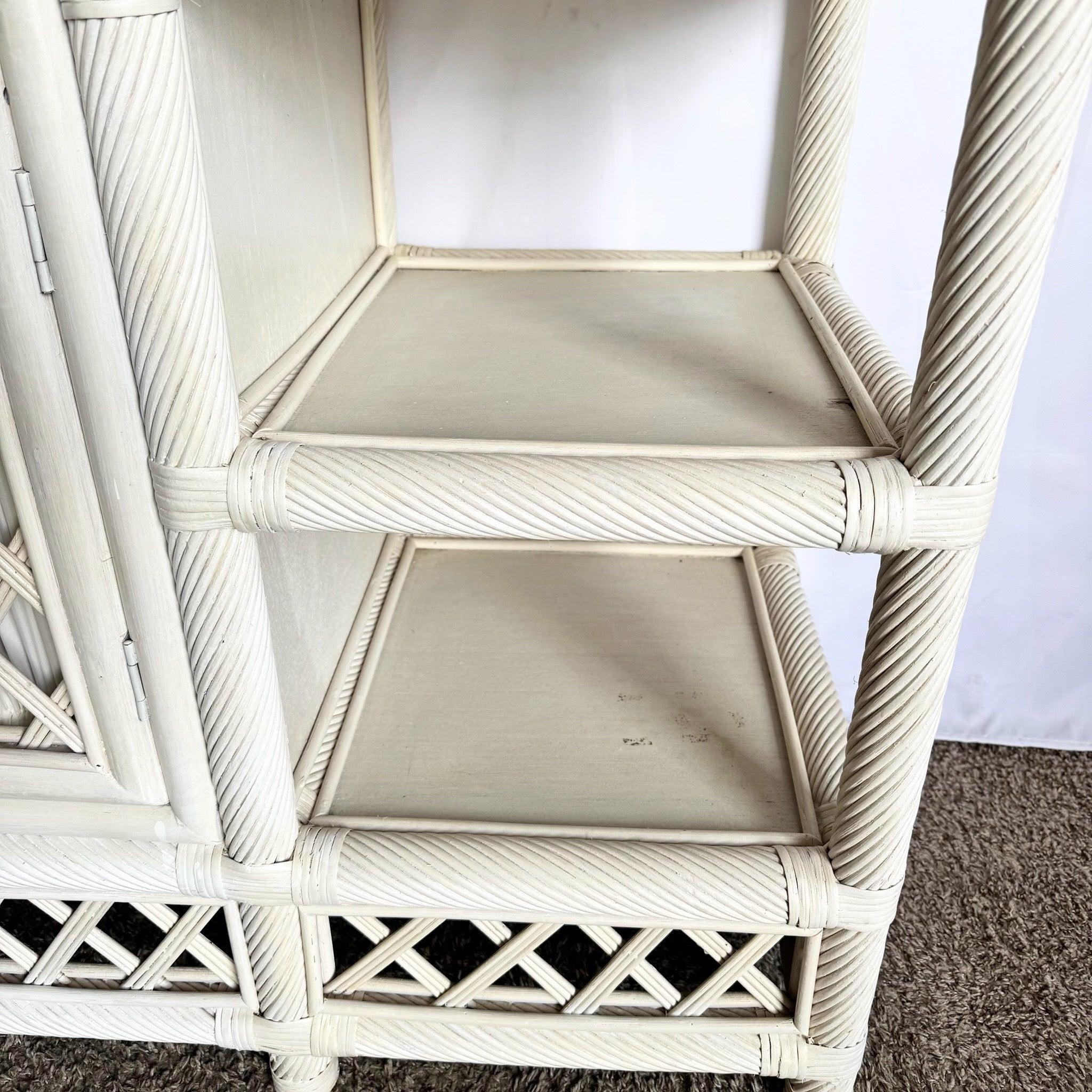 Vintage Coastal Twisted Reed and Rattan Credenza For Sale 4