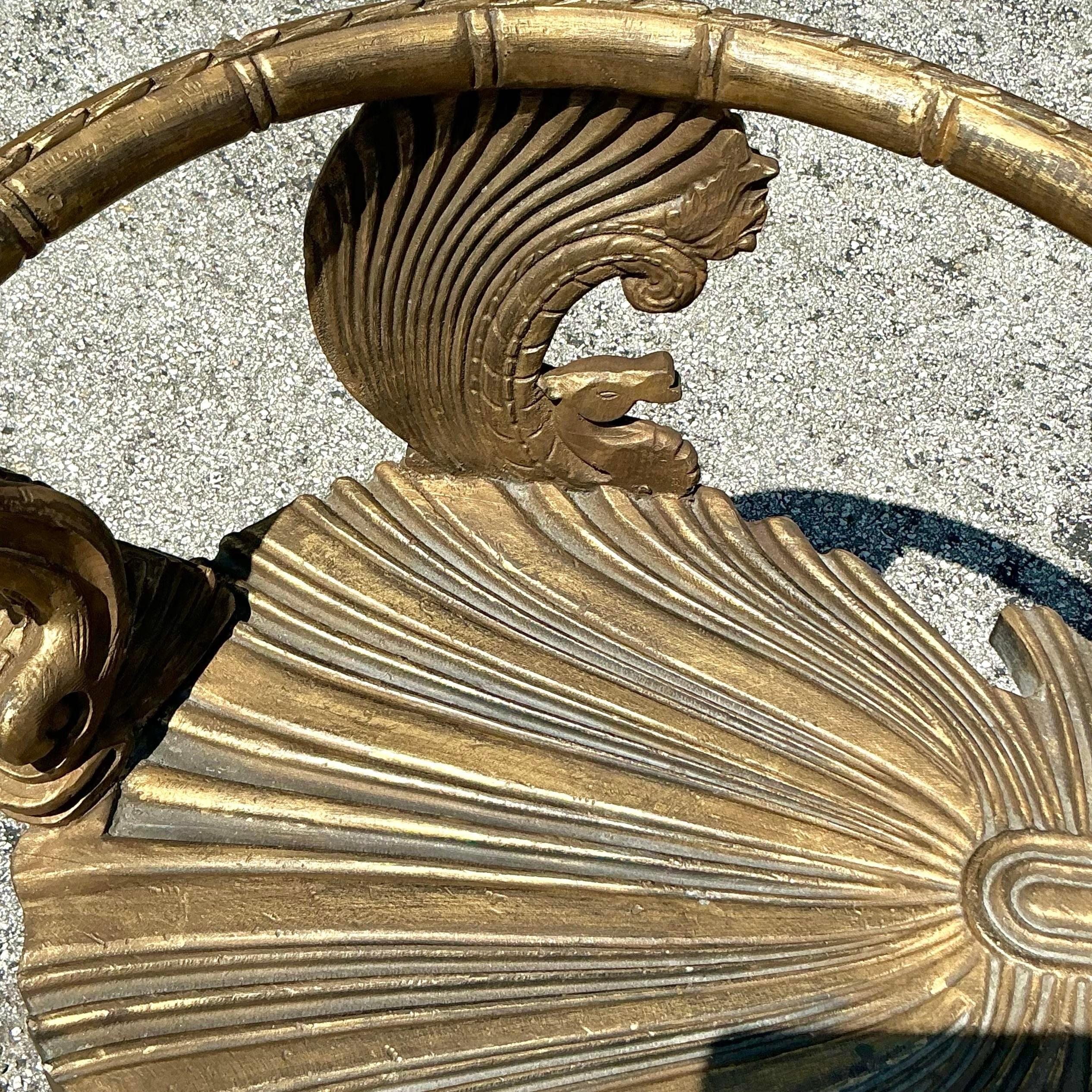 Vintage Coastal Venetian Gilt Carved Grotto Tete-A-Tete en vente 2