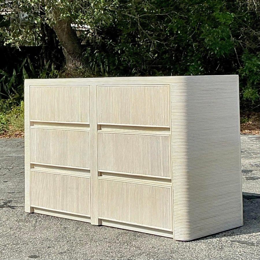 Philippine Vintage Coastal Washed Pencil Reed Dresser