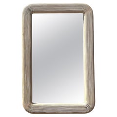 Vintage Coastal Washed Pencil Reed Mirror
