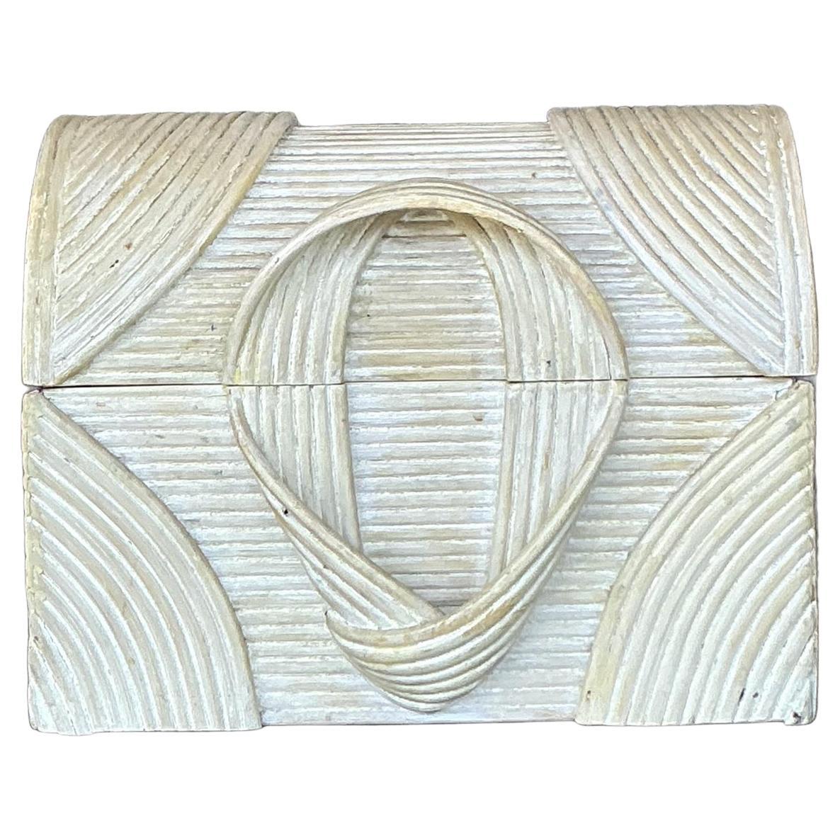 Caja Cofre del Tesoro Vintage Coastal Washed Pencil Reed
