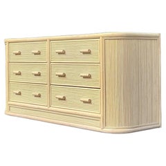 Vintage Coastal Washed Rattan Dresser