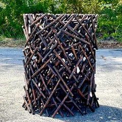 Vintage Coastal Wooden Haystack Dining Table Pedestal