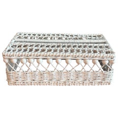 Vintage Coastal Woven Palm Beach Regency Tissue Box