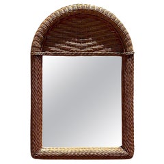 Specchio ad arco in rattan intrecciato Vintage By