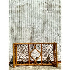 Vintage Coastal Woven Rattan Dining Table Pedestal
