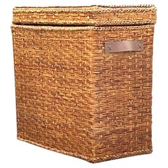 Panier vintage en rotin tressé