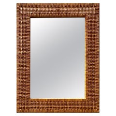 Vintage Coastal Woven Rattan Mirror