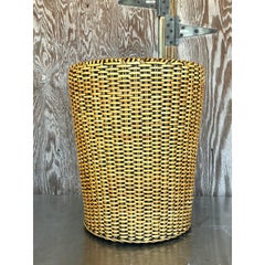 Tavolino in rattan intrecciato Vintage By
