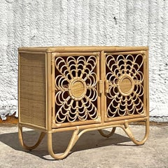 Vintage Coastal Woven Rattan Sideboard