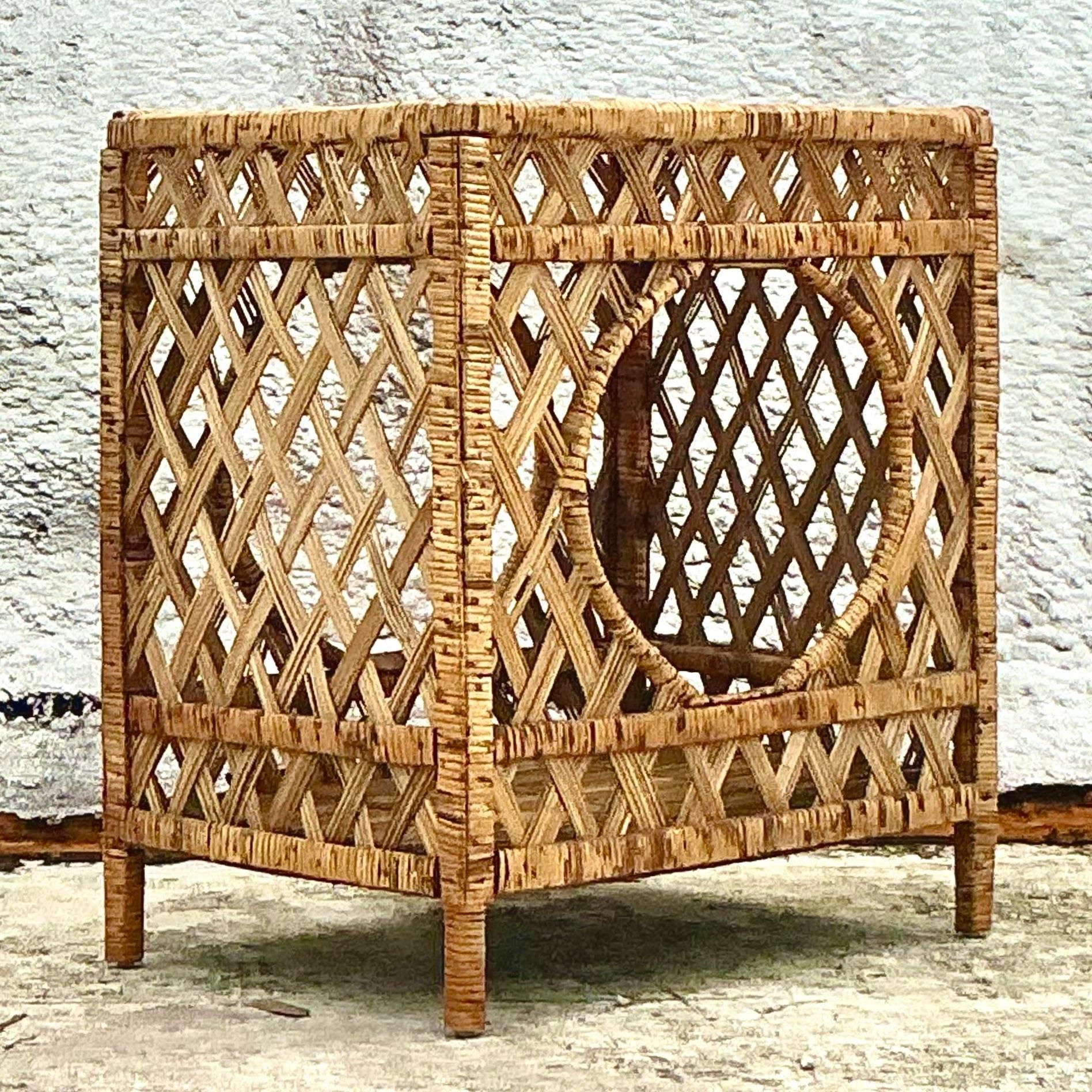 Philippin Buffet vintage en rotin tressé