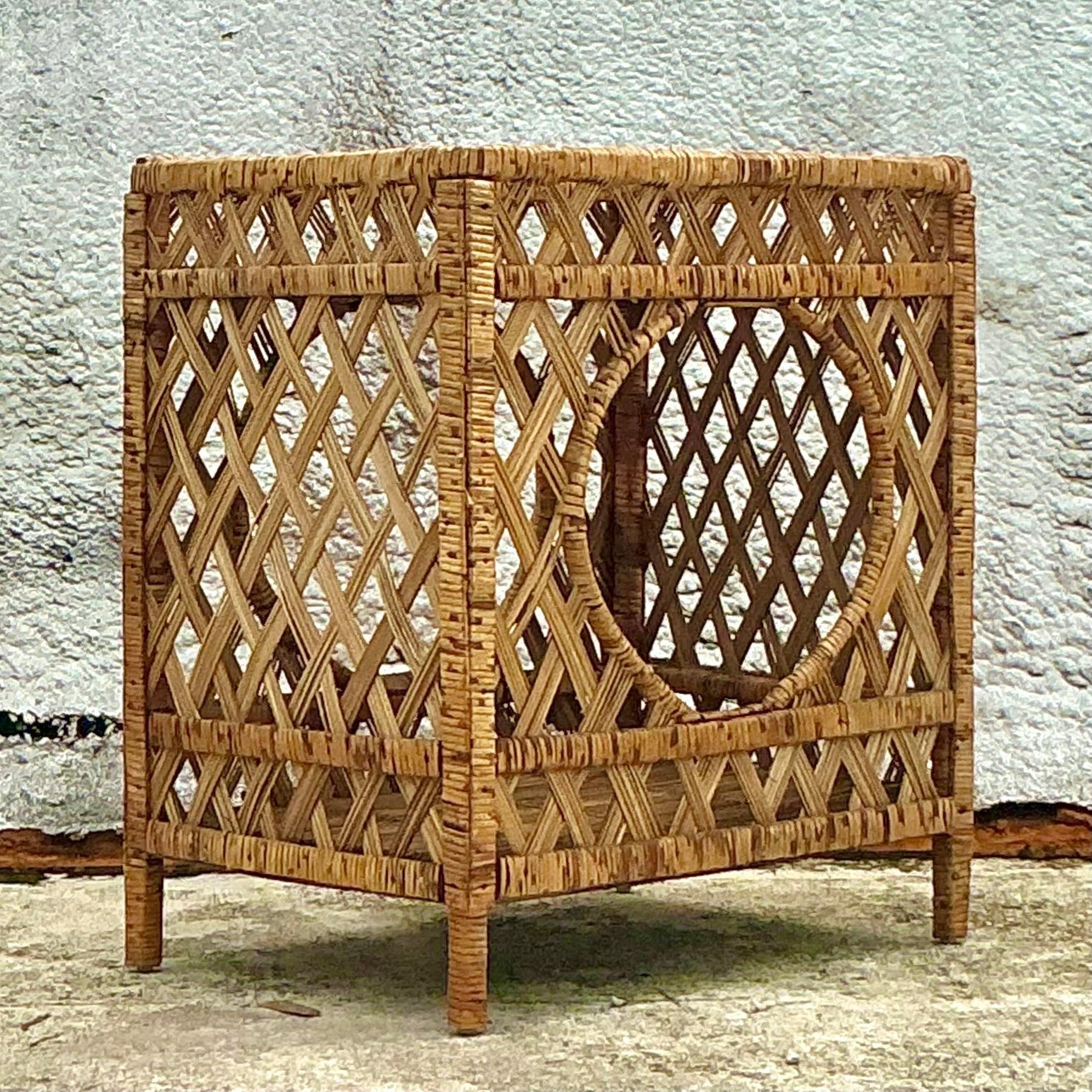 Rotin Buffet vintage en rotin tressé