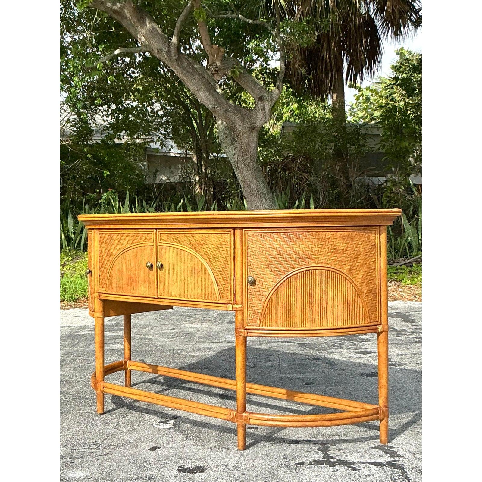 Coastal Sideboard aus gewebtem Rattan mit Untergestell 3