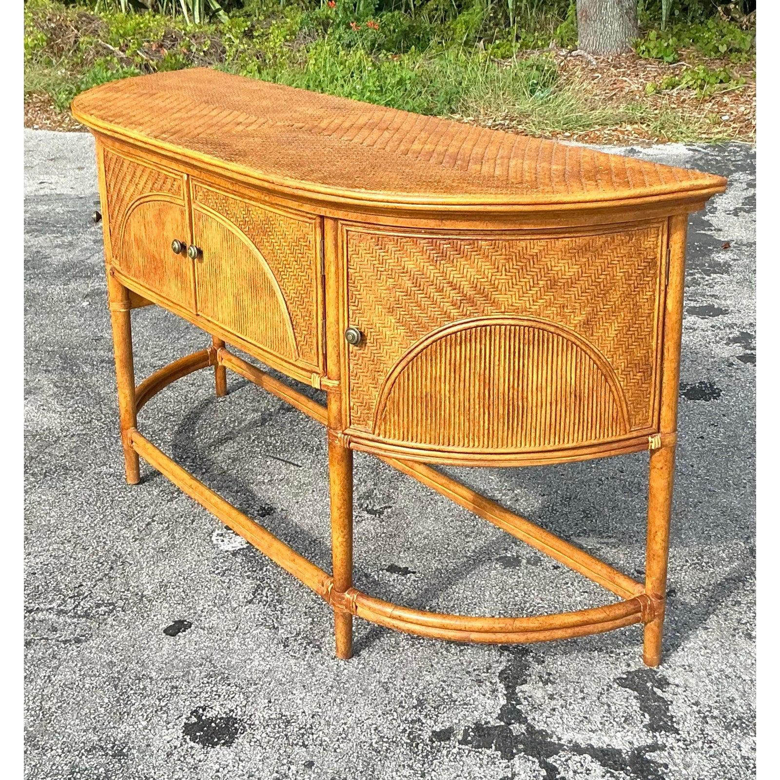 Coastal Sideboard aus gewebtem Rattan mit Untergestell 4