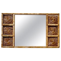 Vintage Coastal Woven Rattan Starburst Mirror
