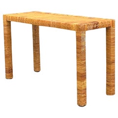 Tavolo consolle in rattan avvolto d'epoca dopo Bielecky Brothers
