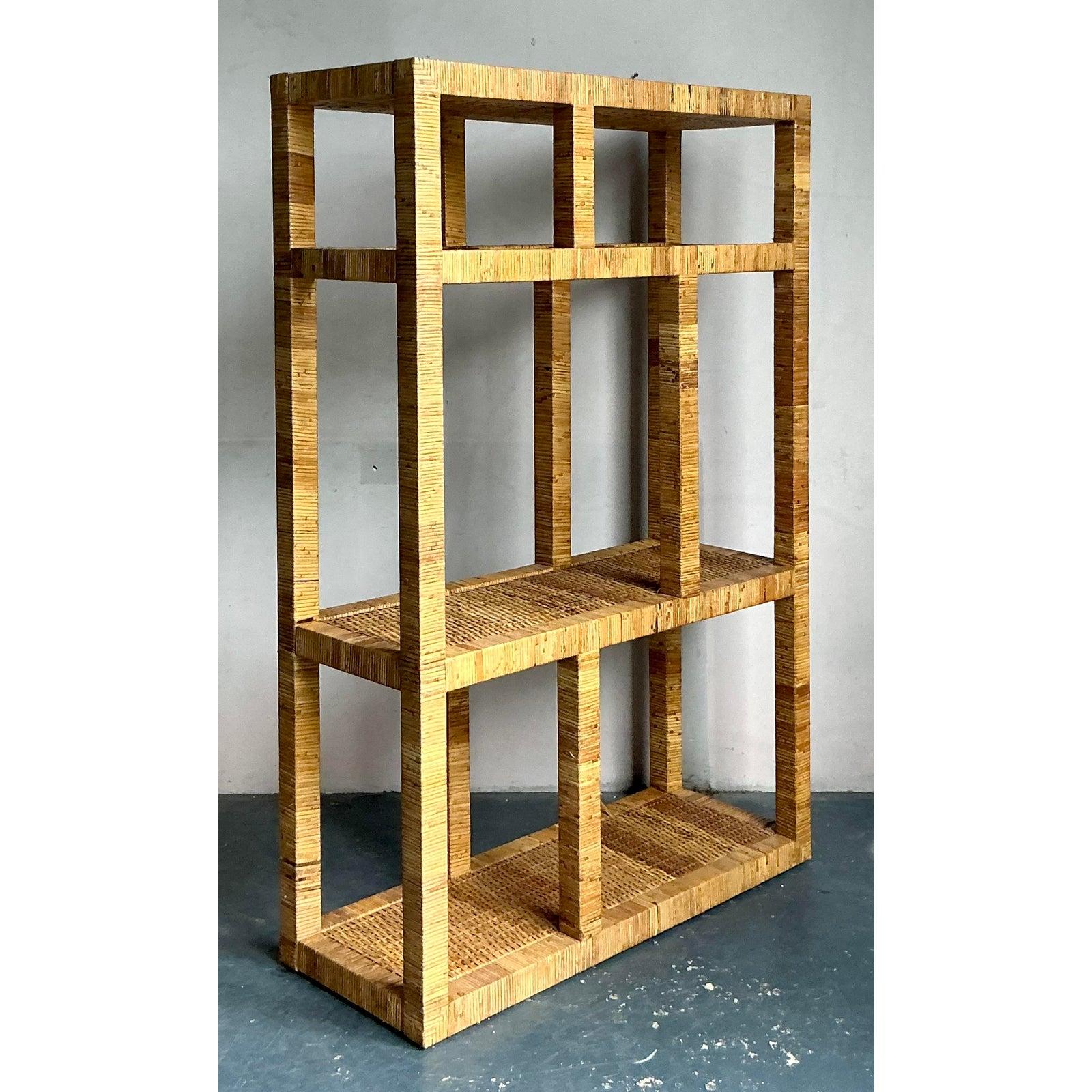 Etagere in rattan avvolto Vintage By In condizioni buone in vendita a West Palm Beach, FL