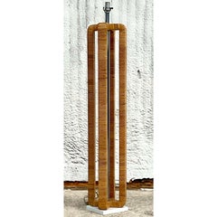 Vintage Coastal Wrapped Rattan Floor Lamp