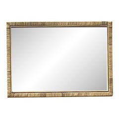 Vintage Coastal Wrapped Rattan Horizontal Mirror