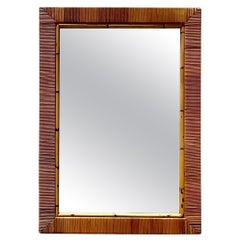 Vintage Coastal Wrapped Rattan Mirror