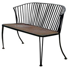 Loveseat vintage en fer forgé d'après Russell Woodard