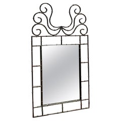 Vintage Coastal Wrought Iron Swirl Mirror
