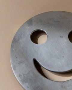 Vintage Coaster Metal Smiley-Face Shape for Hot Drinks and Pots, Italy, 1980s