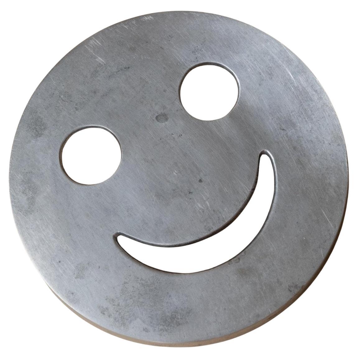Vintage Coaster Metal Smiley-Face Shape for Hot Drinks and Pots, Italy, 1980s