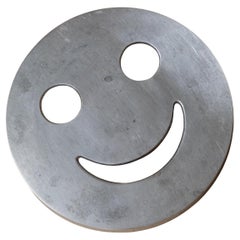 Vintage Coaster Metal Smiley-Face Shape for Hot Drinks and Pots, Italy, 1980s