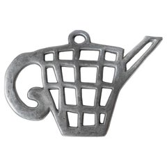 Vintage Coaster Metal Teapot Shaped for Hot Drinks and Pots Hoff Interieur 1960s